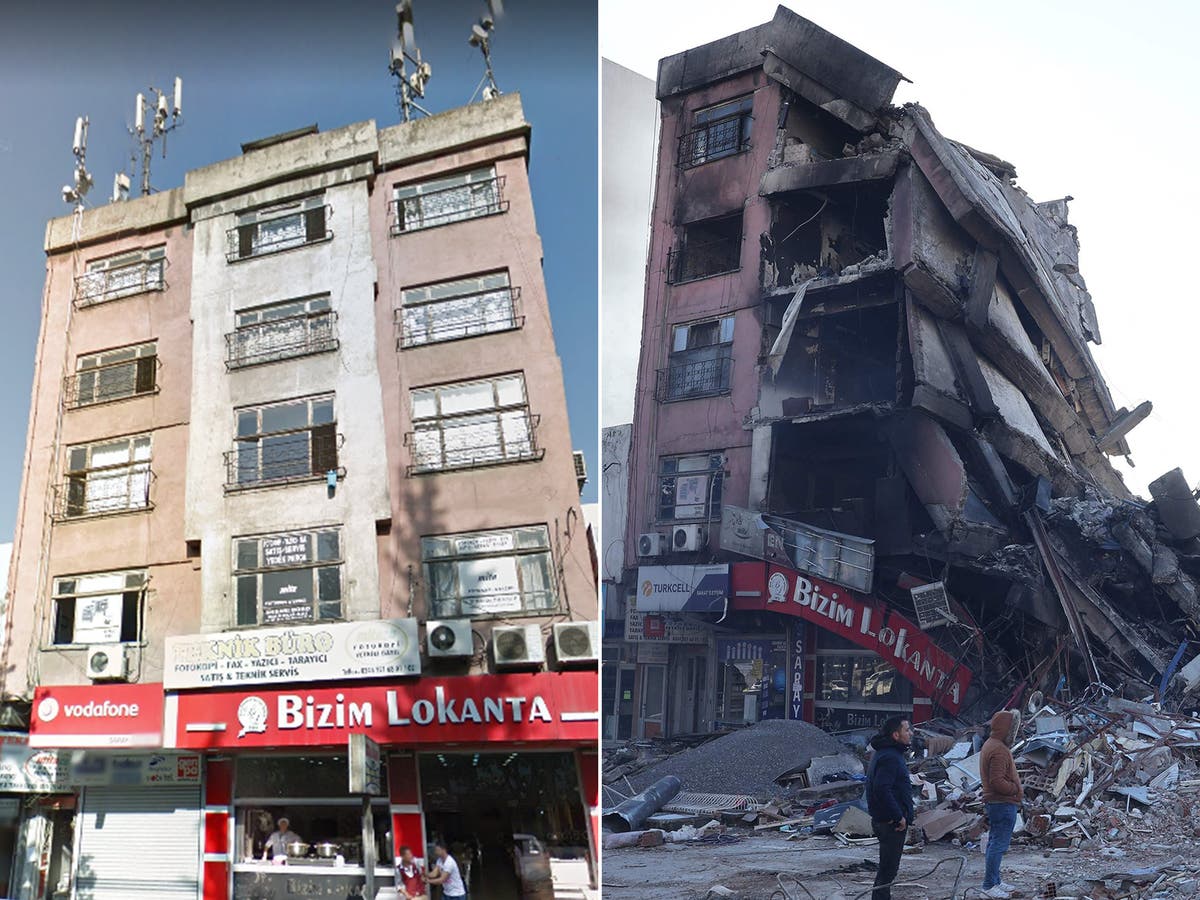 Before and after pictures show scale of devastation caused by Turkey earthquake